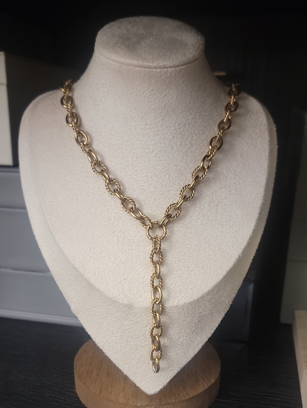 Gold Rope-Link Lariat-Necklace - Women Jewelry